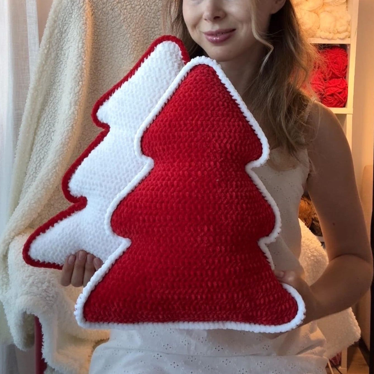 Festive Tree Pillow Crochet Pattern