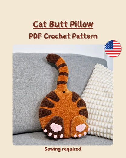 Cat Butt Pillow Crochet Pattern
