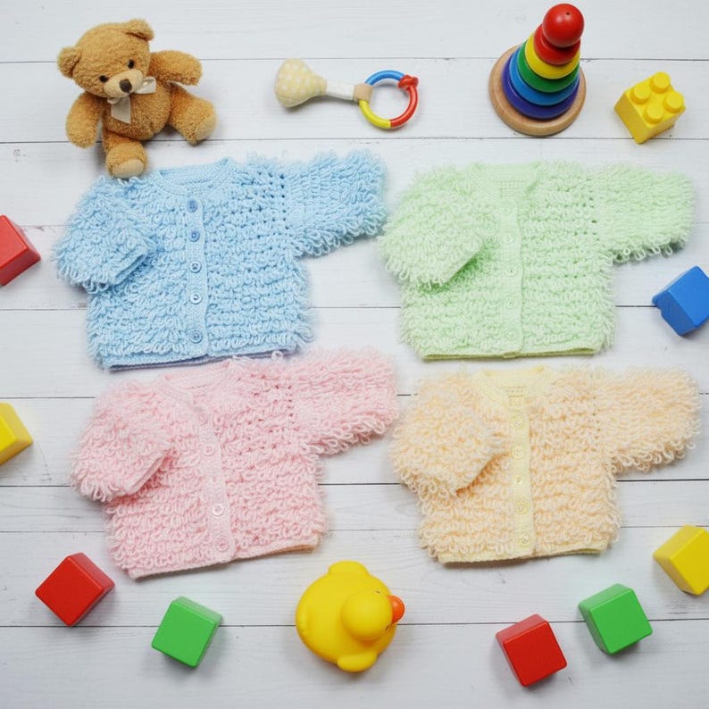 Crochet Loopy Baby Cardigans Pattern