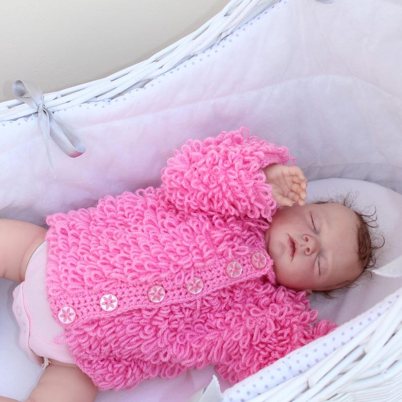 Crochet Loopy Baby Cardigans Pattern