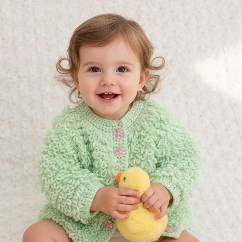 Crochet Loopy Baby Cardigans Pattern