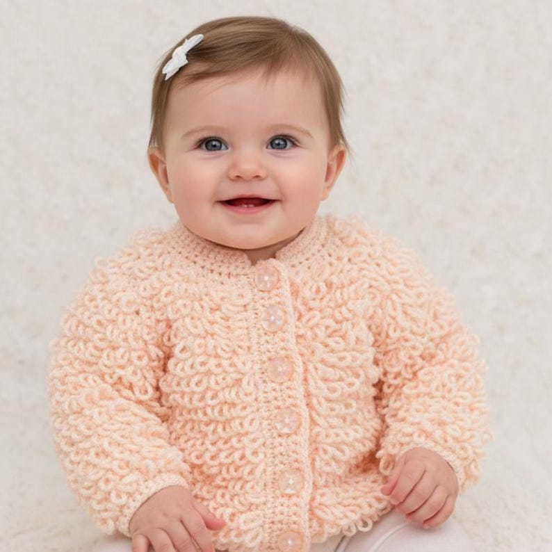 Crochet Loopy Baby Cardigans Pattern