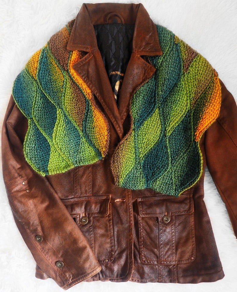 LEAFY knit-look scarf Crochet Pattern