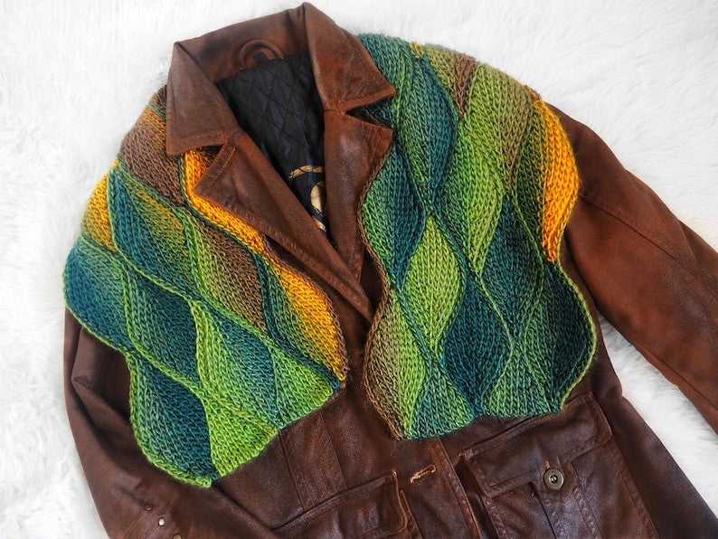 LEAFY knit-look scarf Crochet Pattern