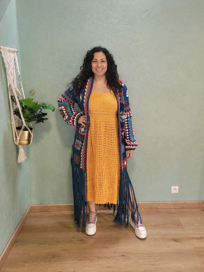 Long Granny Chic Cardigan Crochet Pattern
