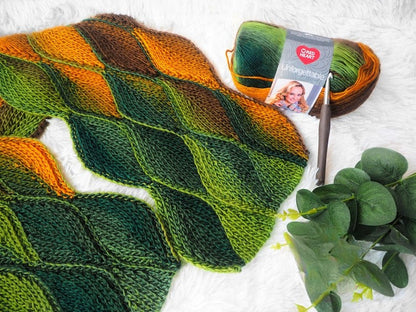 LEAFY knit-look scarf Crochet Pattern