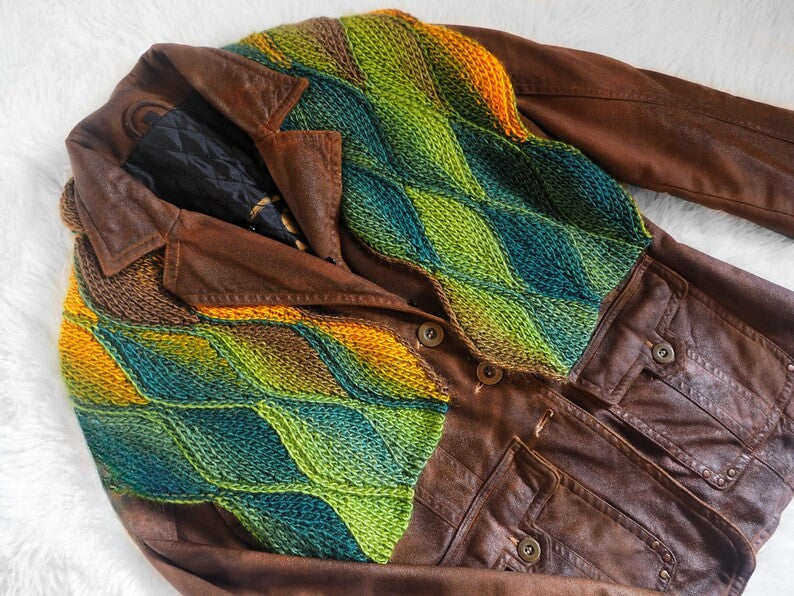 LEAFY knit-look scarf Crochet Pattern