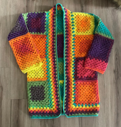 granny square cardigan Crochet Pattern