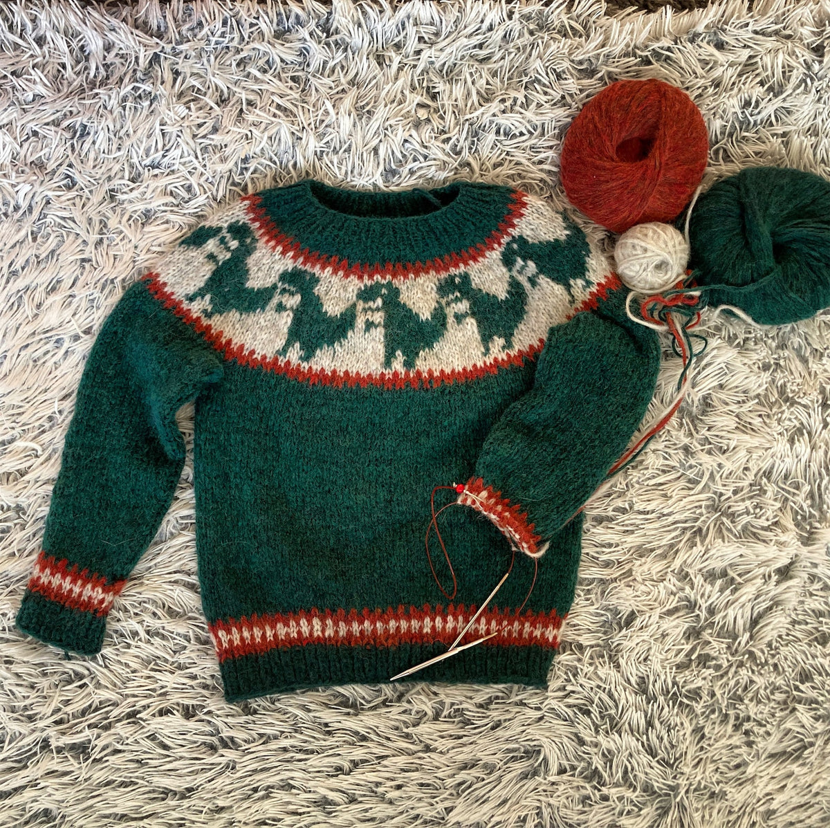 Cozy Dino Sweater Knitting Pattern