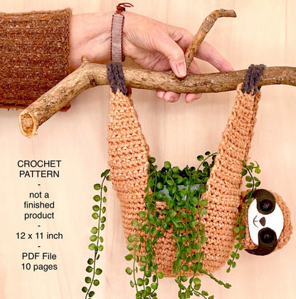ChillSloth Crochet Planter Pattern.