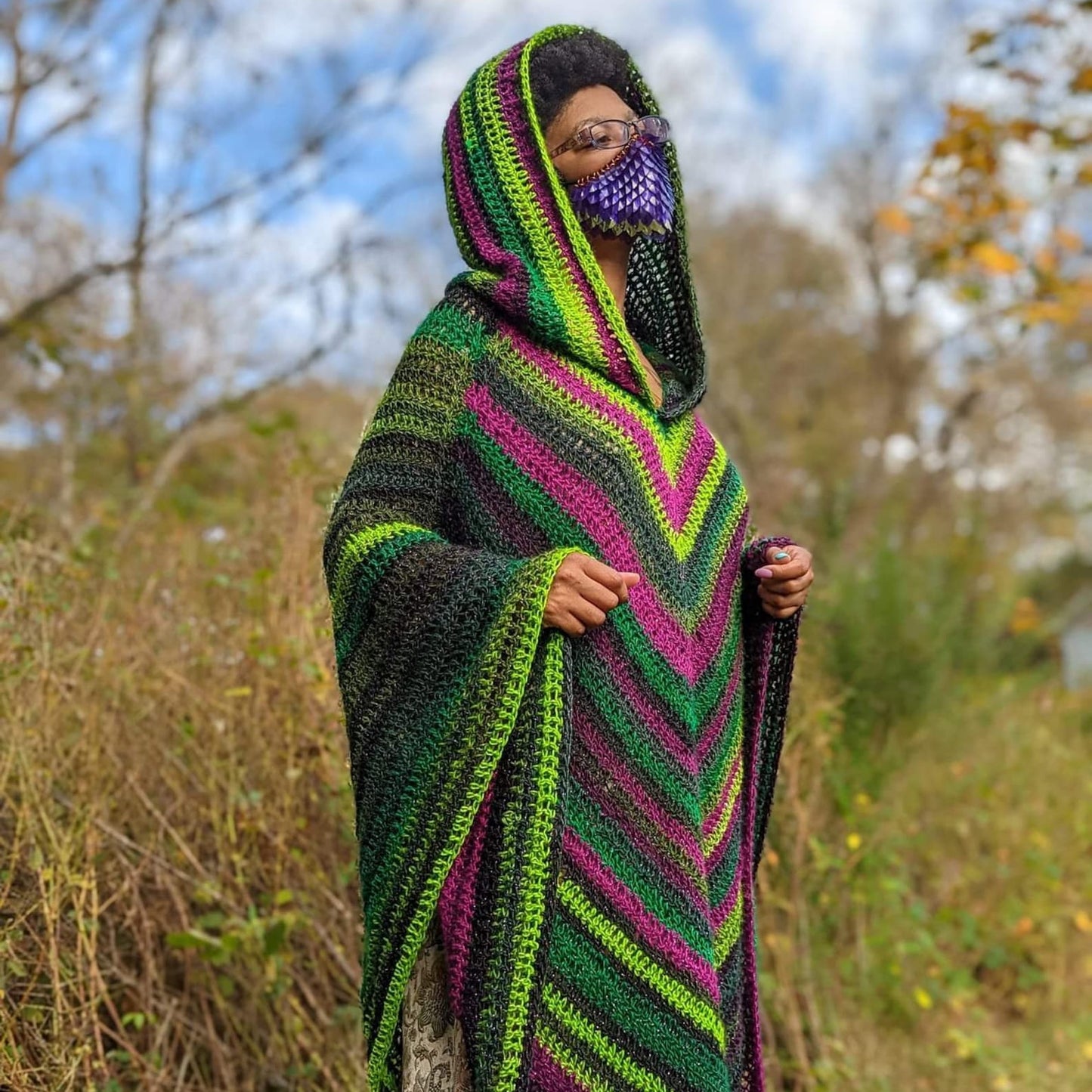 Cozy Hooded Cloak Crochet Pattern