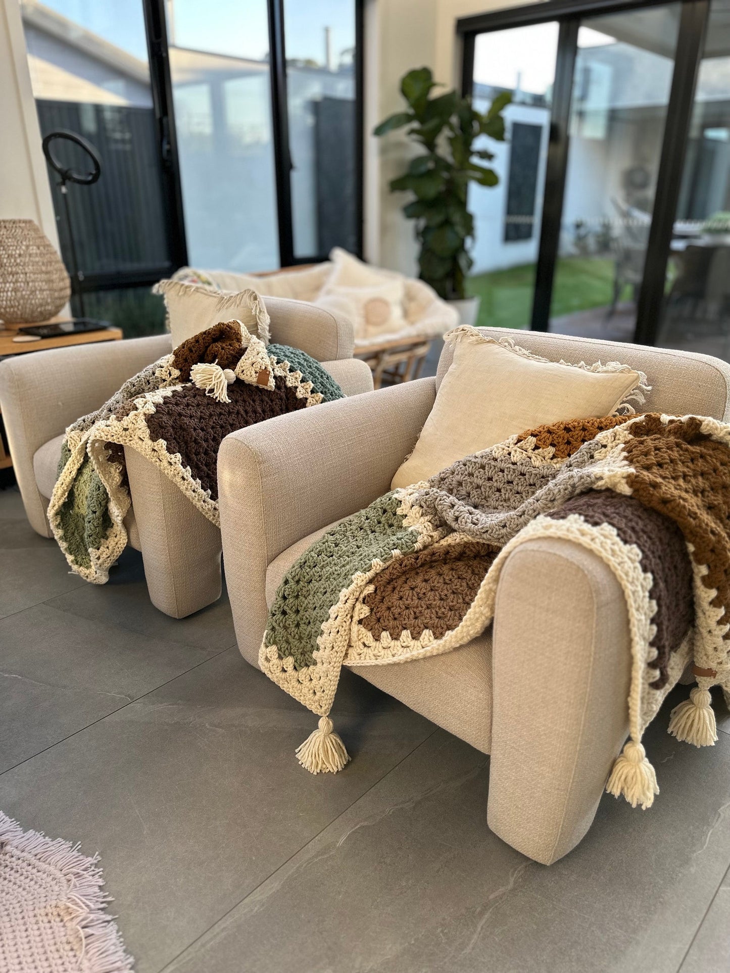 Granny Square Throw Crochet Pattern