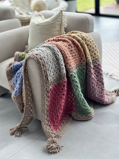 Granny Square Throw Crochet Pattern