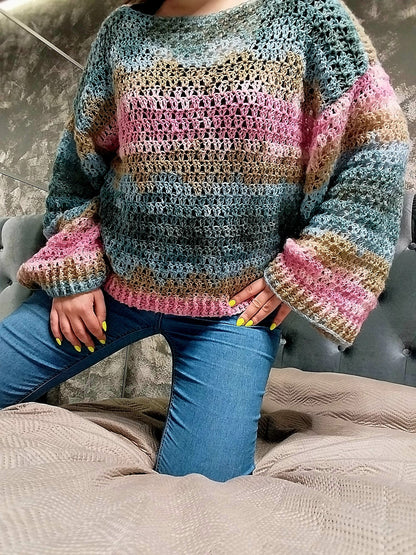 Sunset Granny Sweater Crochet Pattern