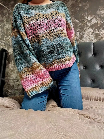 Sunset Granny Sweater Crochet Pattern
