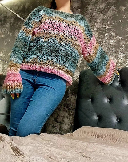 Sunset Granny Sweater Crochet Pattern