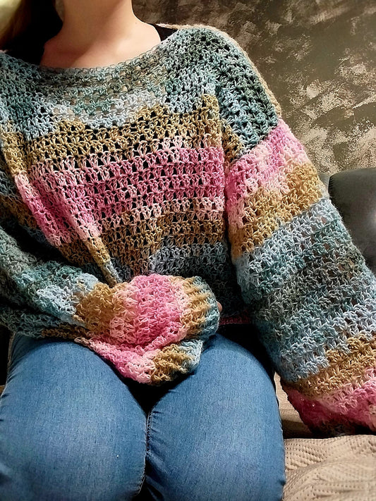 Sunset Granny Sweater Crochet Pattern