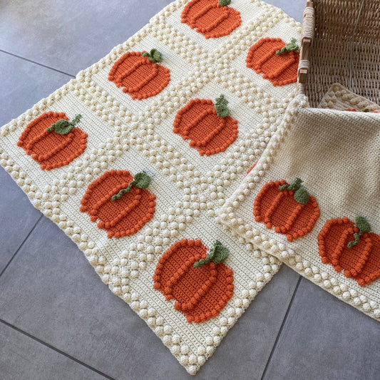 2-in-1 Pumpkin Crochet Blanket Pattern!