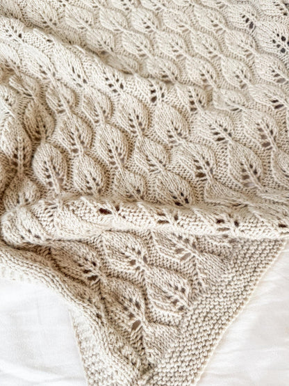 Soft Leaf Baby Blanket Knitting Pattern