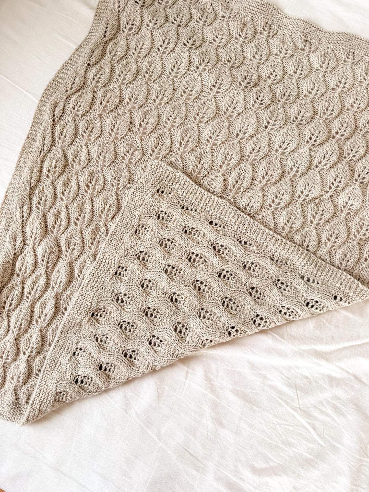 Soft Leaf Baby Blanket Knitting Pattern