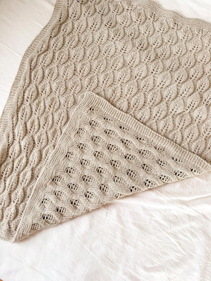 Soft Leaf Baby Blanket Knitting Pattern