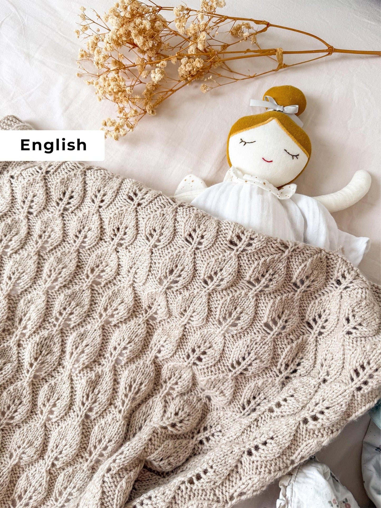 Soft Leaf Baby Blanket Knitting Pattern