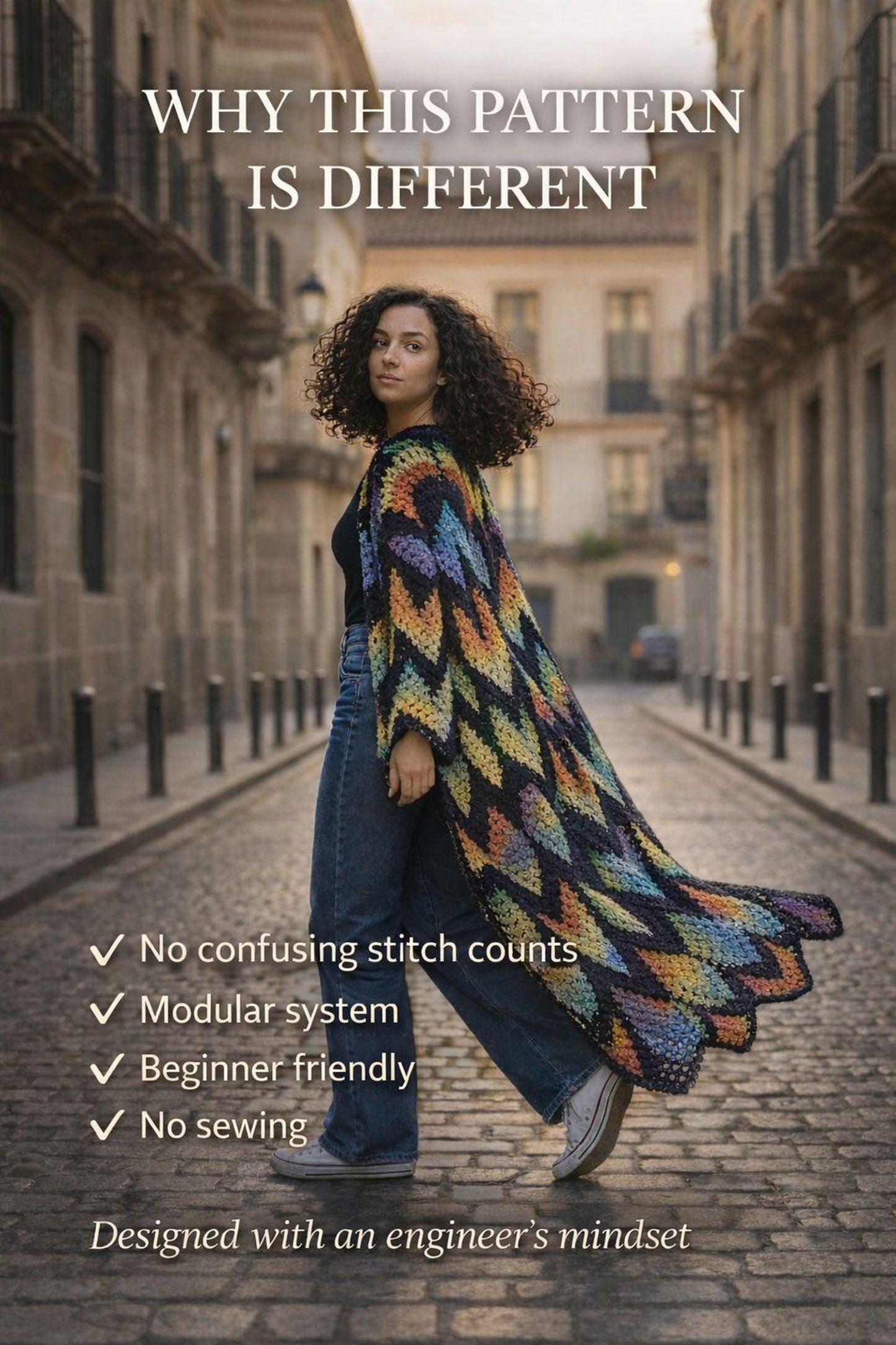 Boho Drift Long Coat - Crochet Pattern