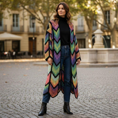Boho Drift Long Coat - Crochet Pattern