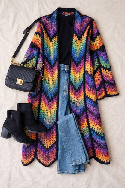 Boho Drift Long Coat - Crochet Pattern
