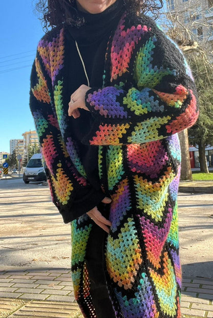 Boho Drift Long Coat - Crochet Pattern