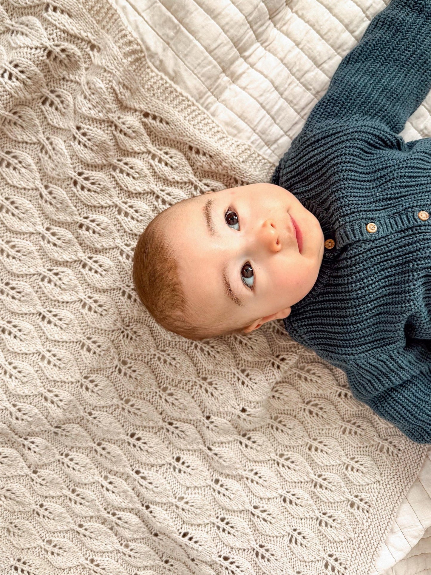 Soft Leaf Baby Blanket Knitting Pattern