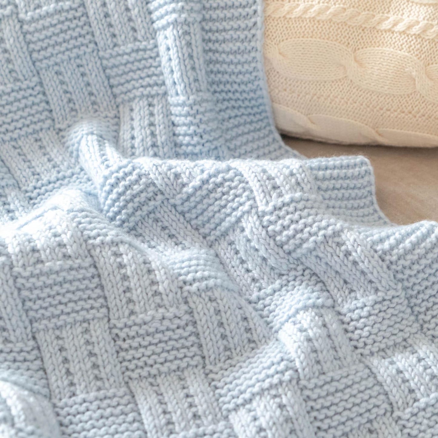 Cozy Checkered Baby Blanket Knitting Pattern
