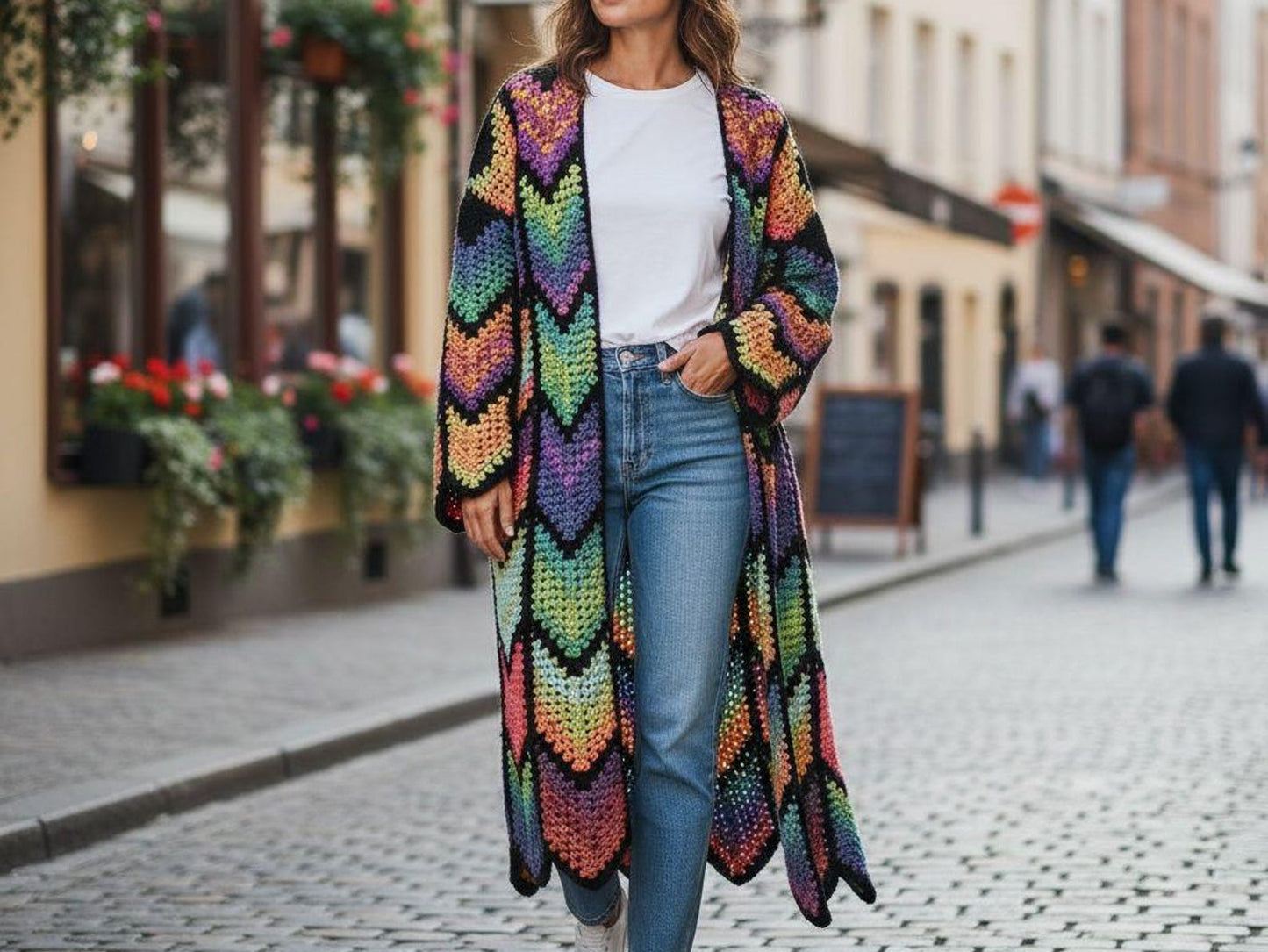 Boho Drift Long Coat - Crochet Pattern