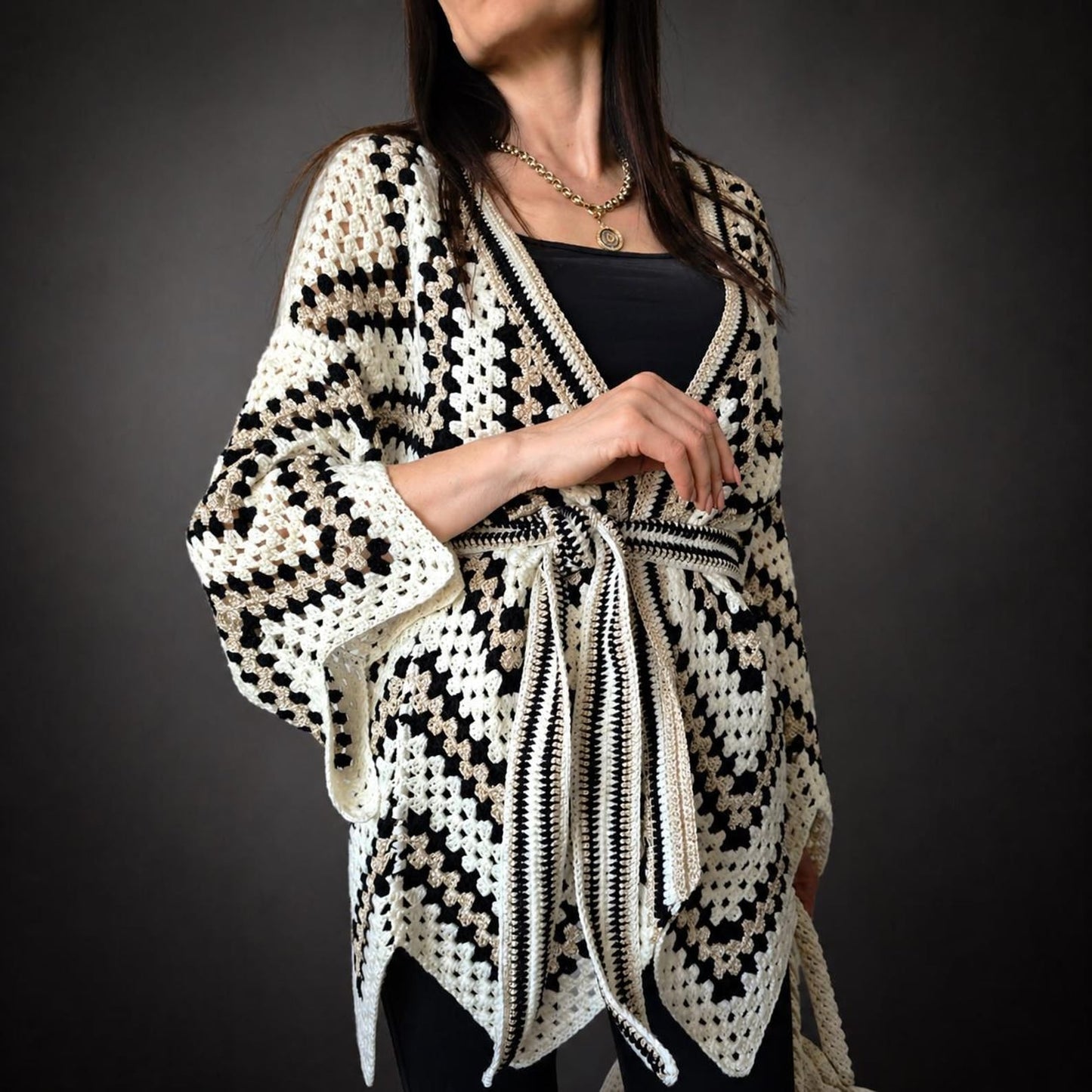 Boho Kimono Wrap - Crochet Pattern