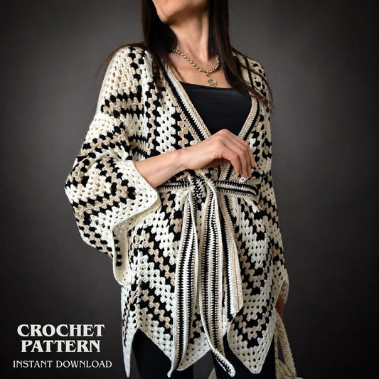 Boho Kimono Wrap - Crochet Pattern