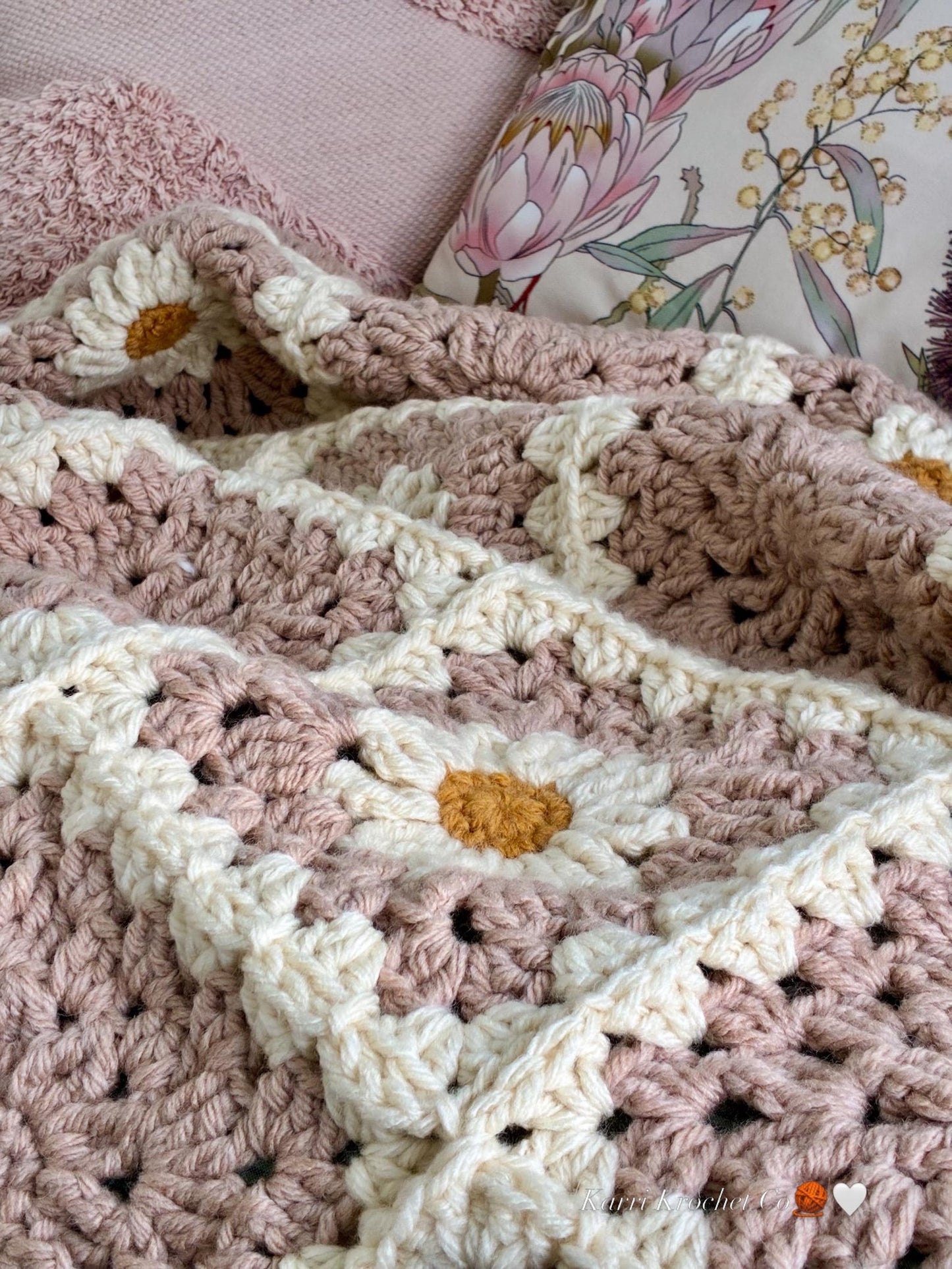 Daisy Cozy Throw Crochet Pattern
