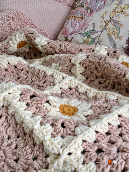 Daisy Cozy Throw Crochet Pattern