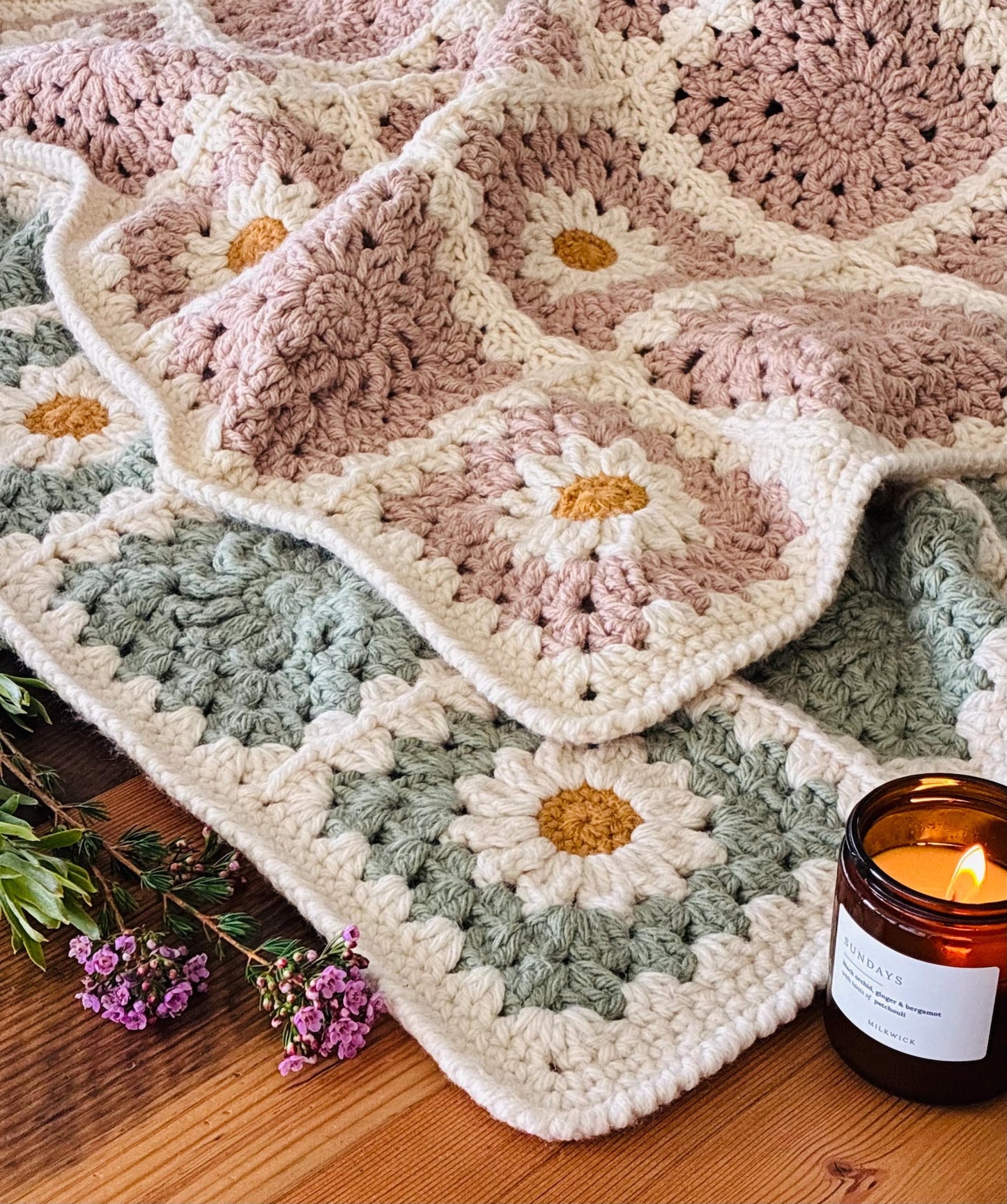 Daisy Cozy Throw Crochet Pattern