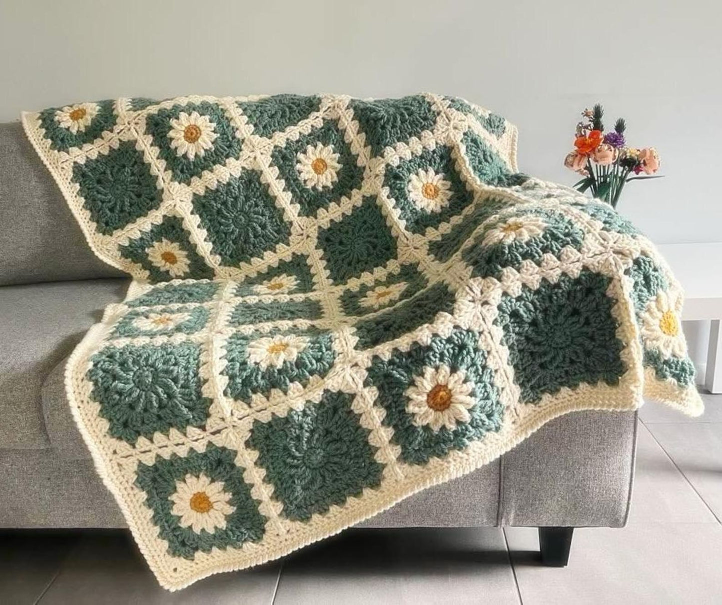 Daisy Cozy Throw Crochet Pattern