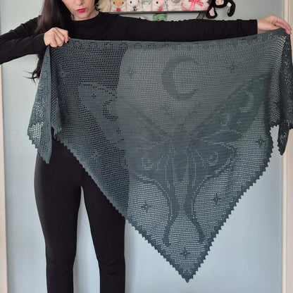 Midnight Butterfly Shawl Crochet Pattern