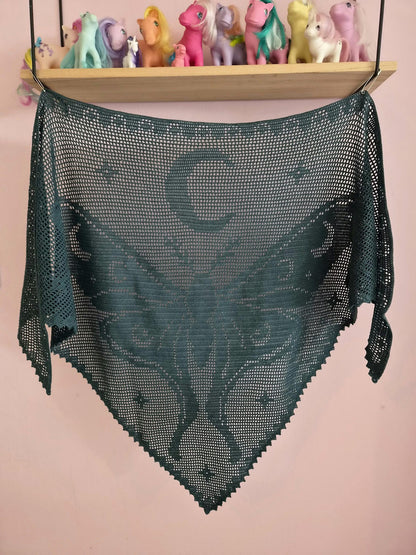 Midnight Butterfly Shawl Crochet Pattern